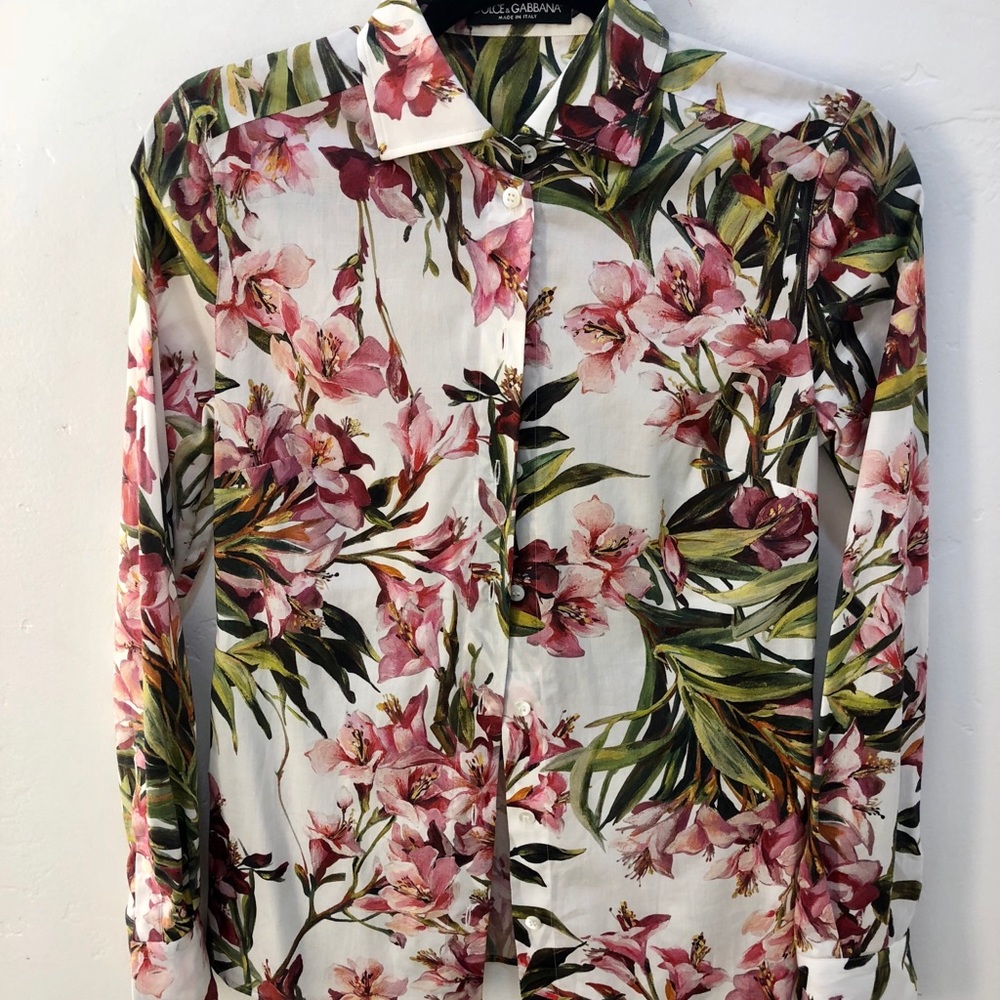 DOLCE & GABBANA WOMEN’S FLORAL BLOUSE SIZE 38